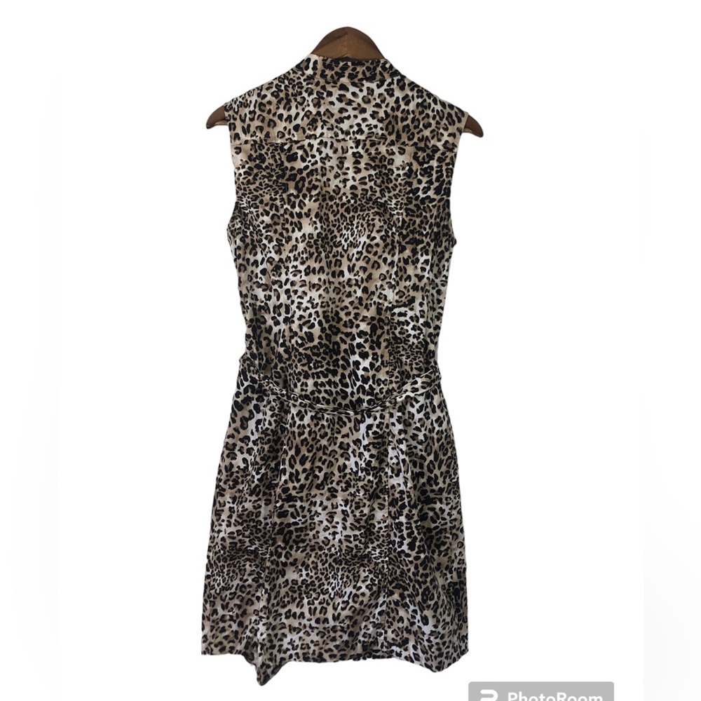 Chico’s Sleeveless Leopard Print Tie Waist Dress Size 1 (M/8) - Picture 3 of 8